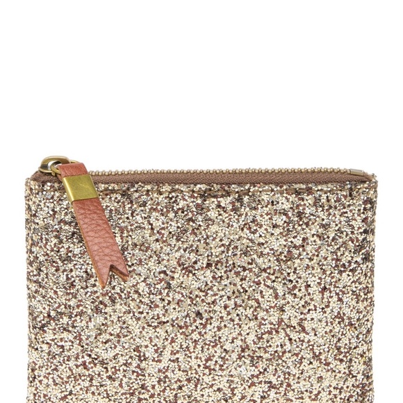 MADEWELL Sahara Gold Glitter The Leather Pouch - Picture 2 of 8